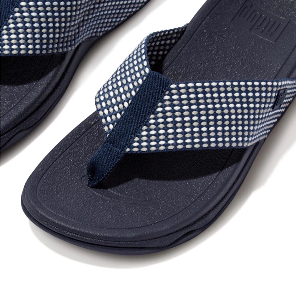 FitFlop Women’s Surfa Dark Blue and White Flip Flops